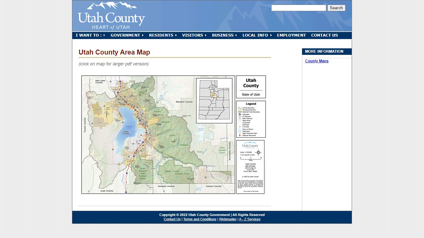 Utah County Area Map