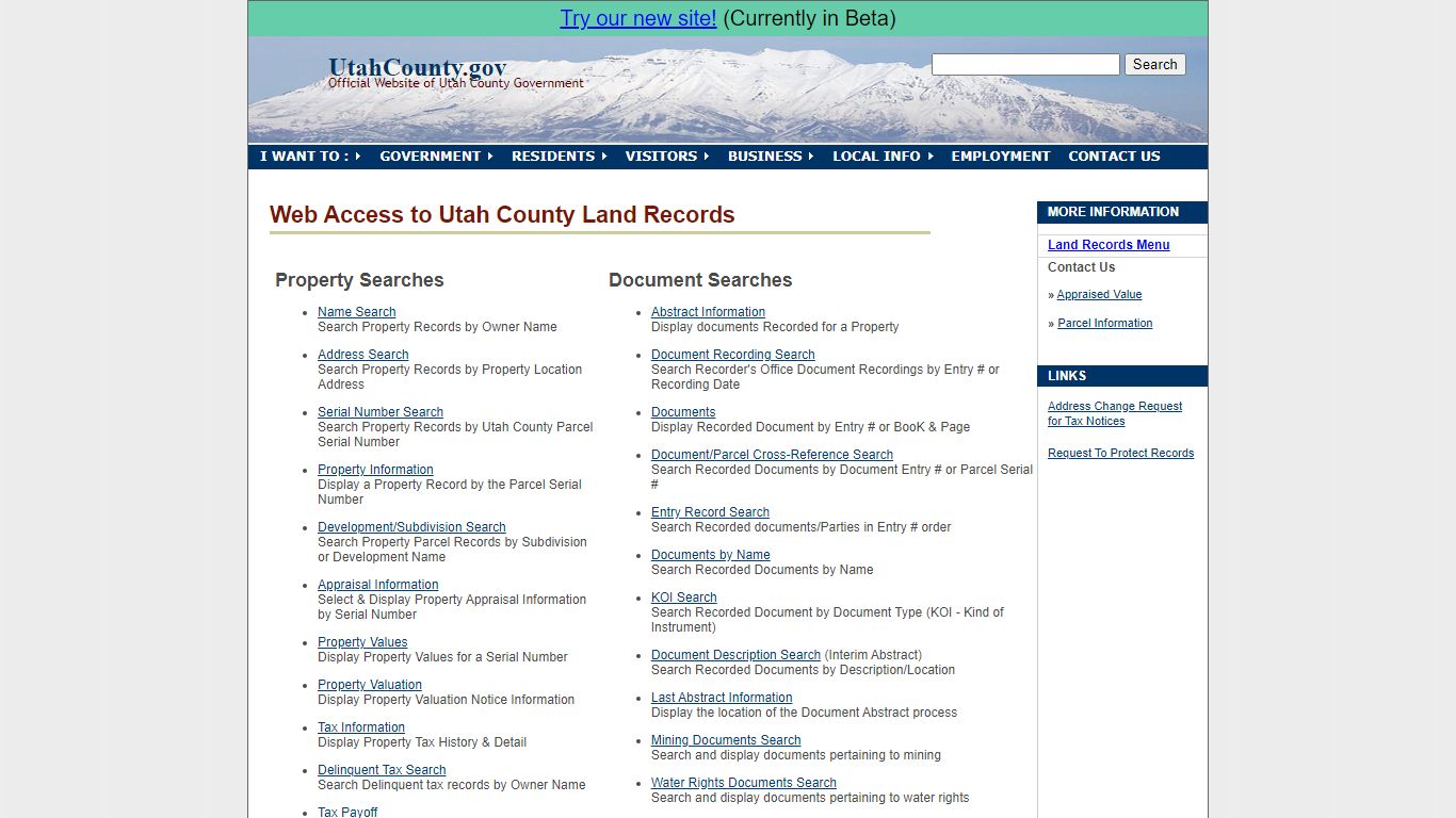 Web Access to Utah County Land Records